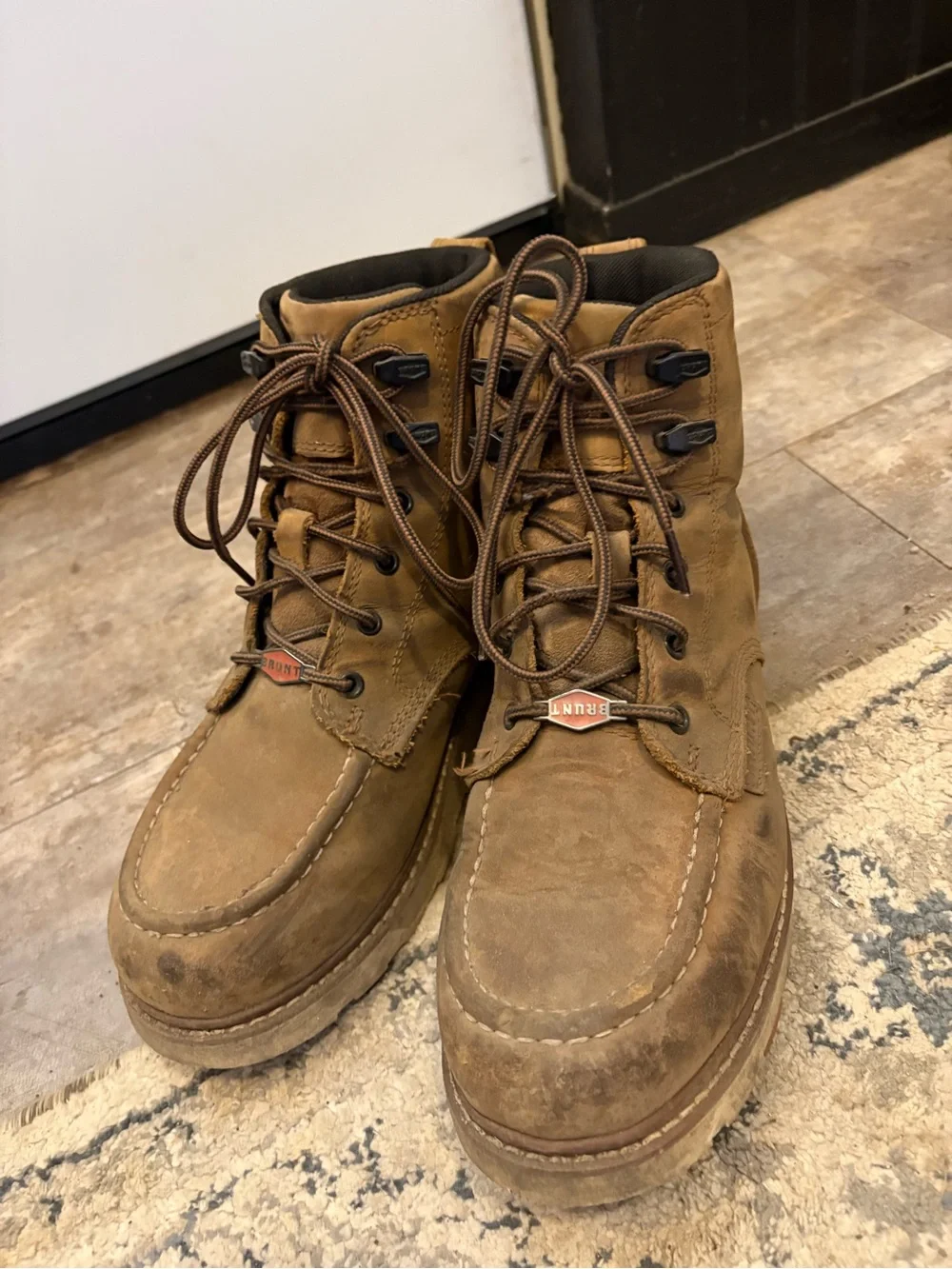 Men's Tan Brunt Marian Moc Toe Work Boots